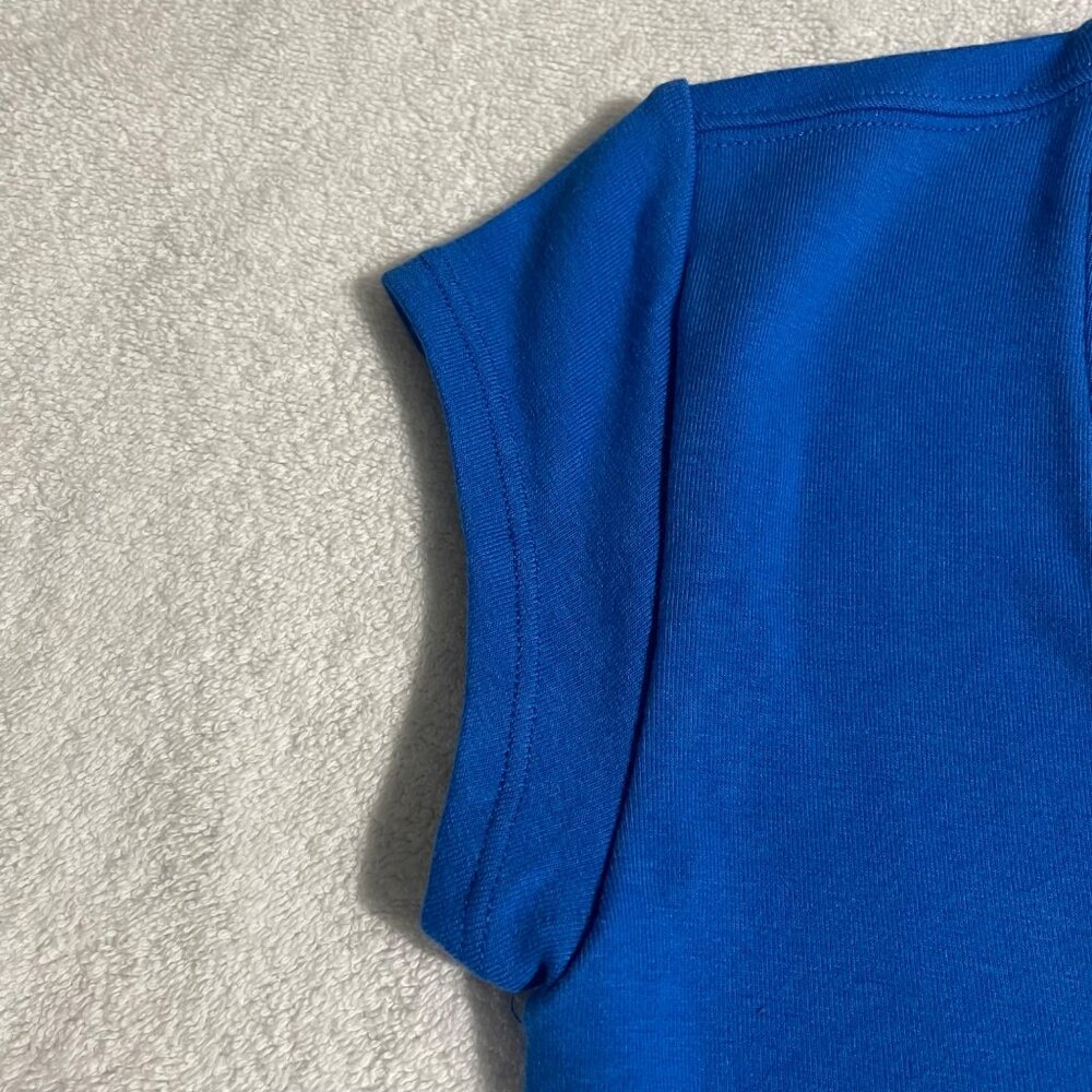 Calvin Klein Jeans Women's Cap-Sleeve V-Neck Bodysuit - Blue, Size XS, NWT - Picture 10 of 12